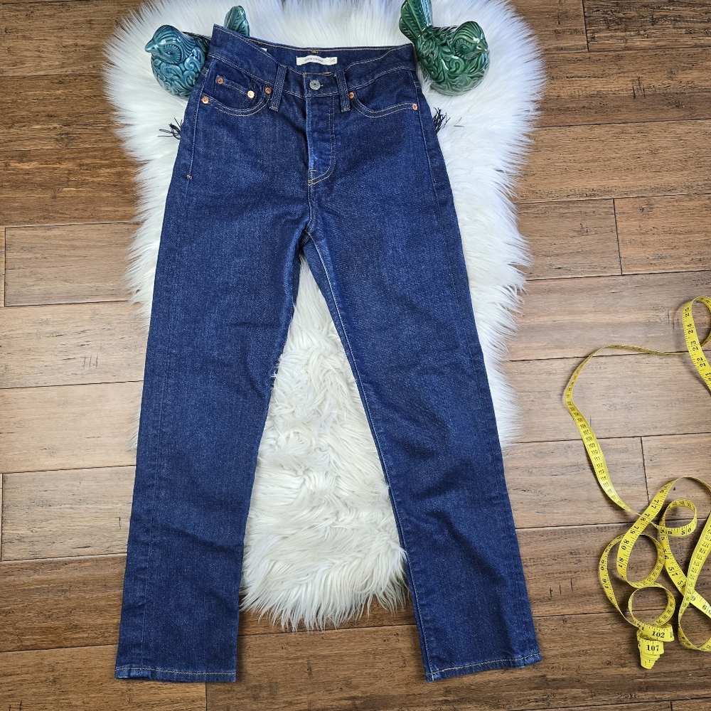 Levis Wedgie Straight Fringe Tassle High Rise Jeans 25 - Picture 11 of 15